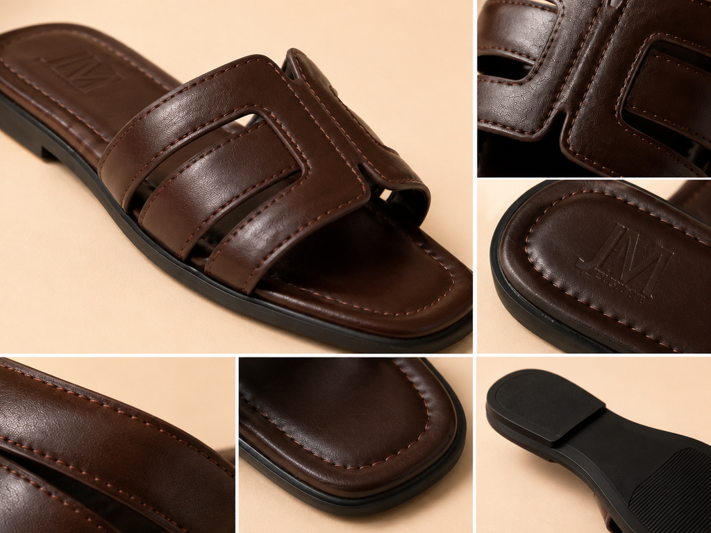 Sandales Hélia – Beige, Noir & Marron