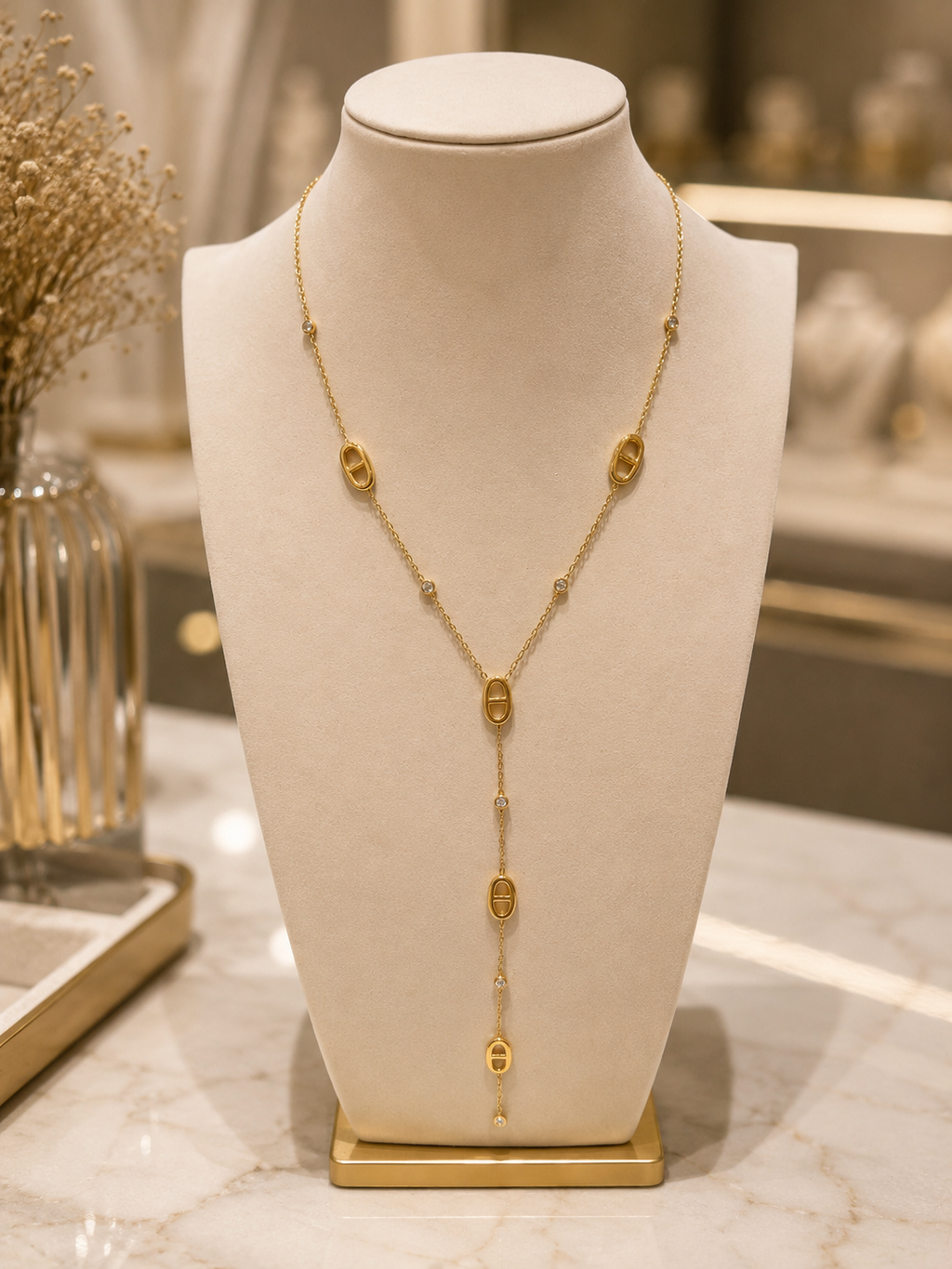 Collier Sautoir Éclipse Dorée