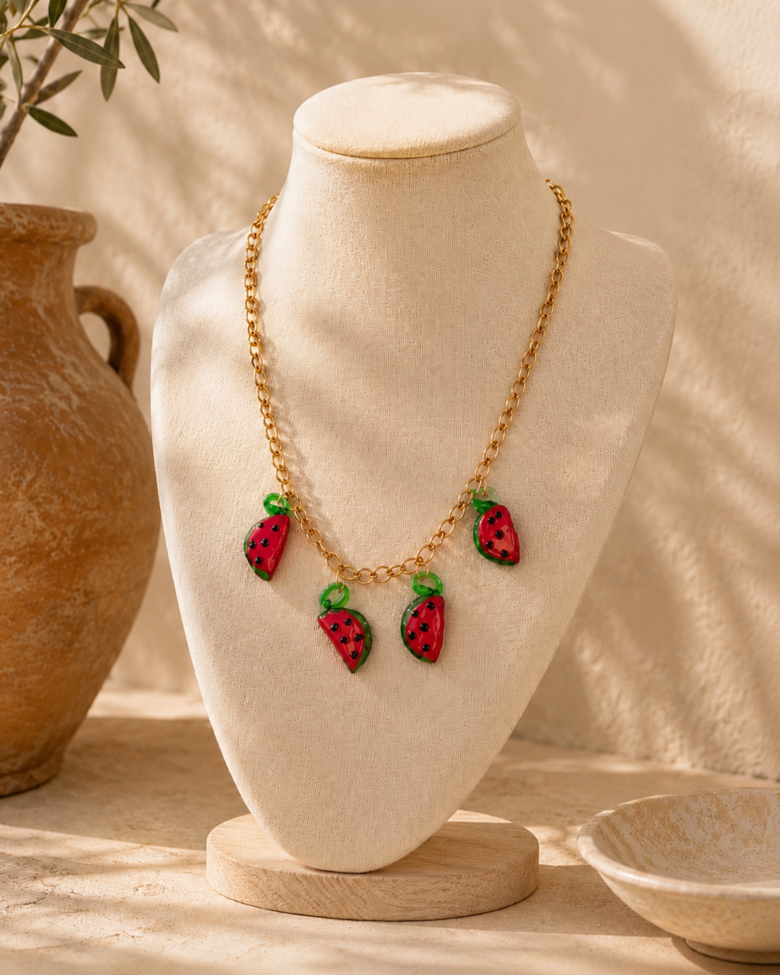 Collier Charms Pastèque