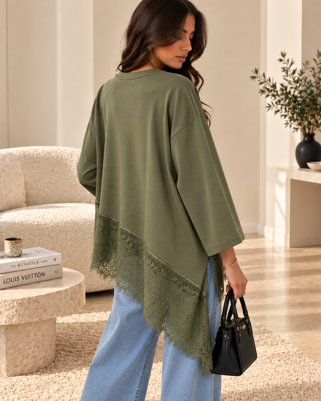 Top Asymétrique Dentelle Alba