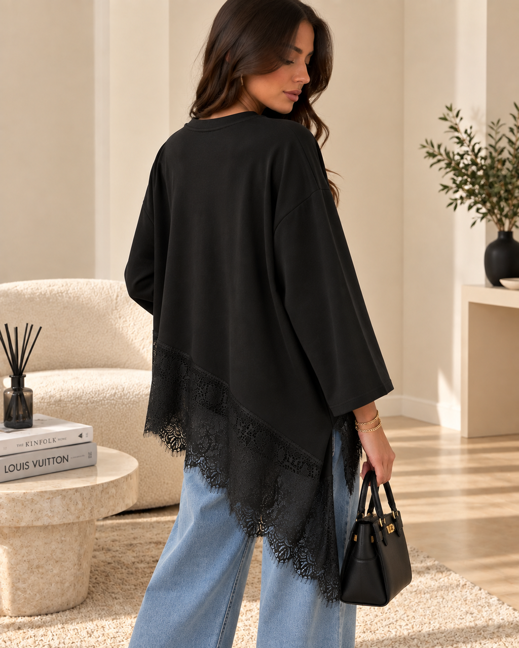 Top Asymétrique Dentelle Alba