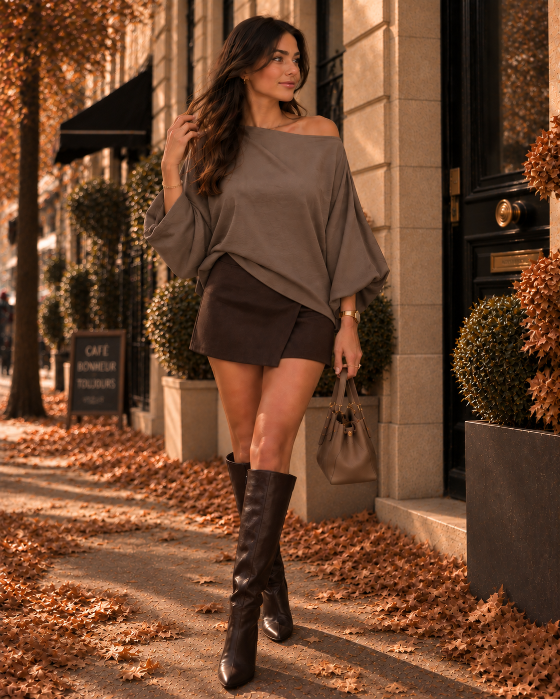 Top satin Alba – Manches Papillon