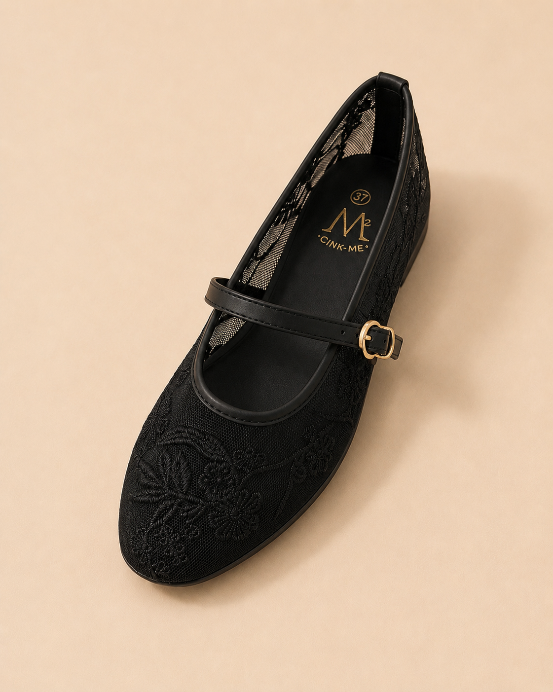 Ballerines Filet – Noir & Beige