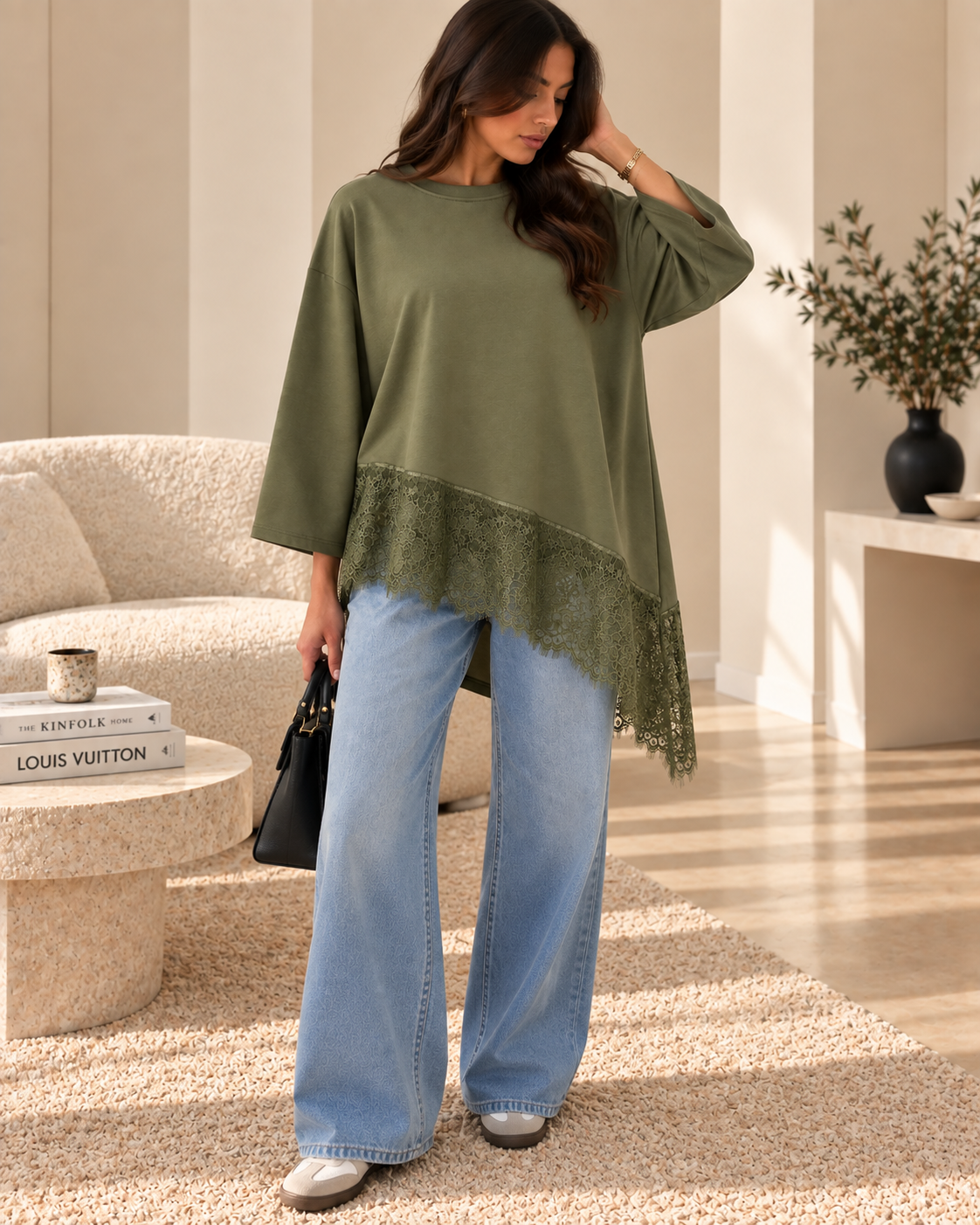 Top Asymétrique Dentelle Alba