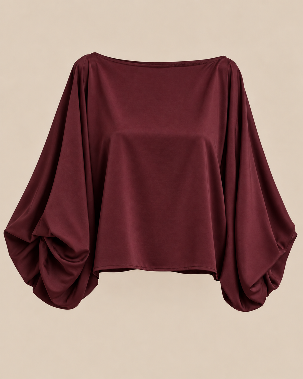Top satin Alba – Manches Papillon