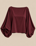 Top satin Alba – Manches Papillon