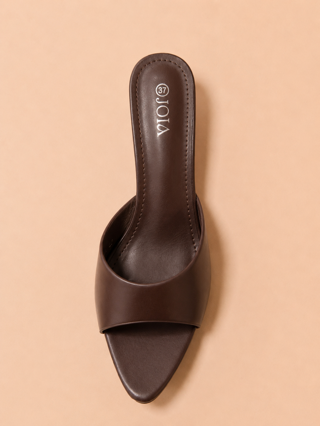 Mules à Talon JOIA – Marron Chocolat, Noir & Beige