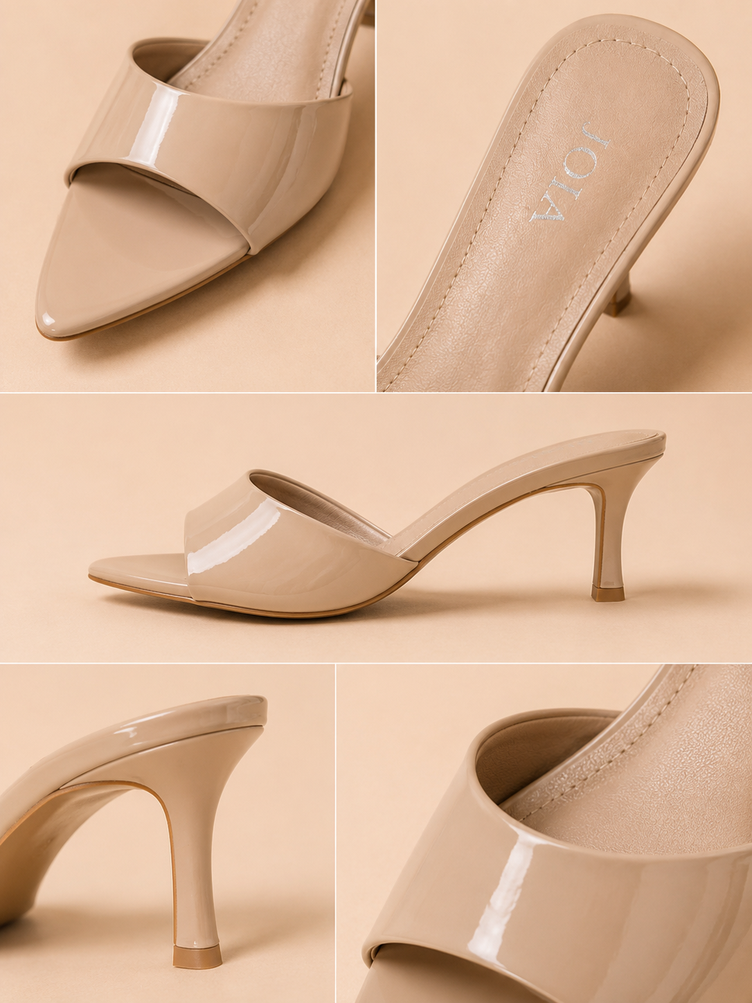 Mules Vernies Élégance – Noir, Nude & Marron Chocolat