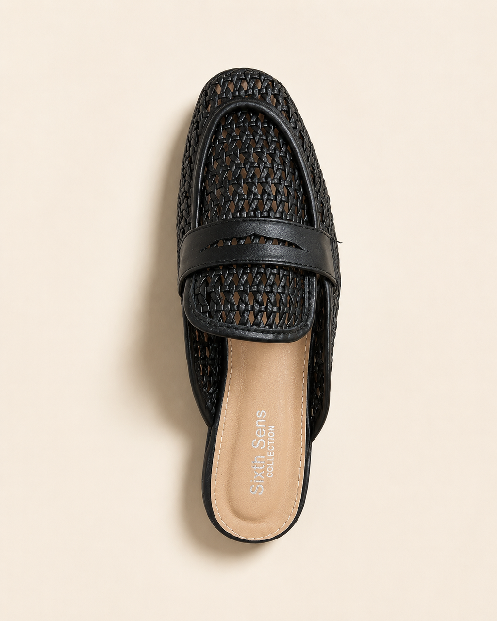 Mules Tressées Noir Élégance
