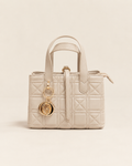 Sac Matelassé Élégance – Beige & Noir
