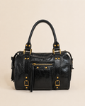 Sac à main noir effet cuir verni – Élégance urbaine
