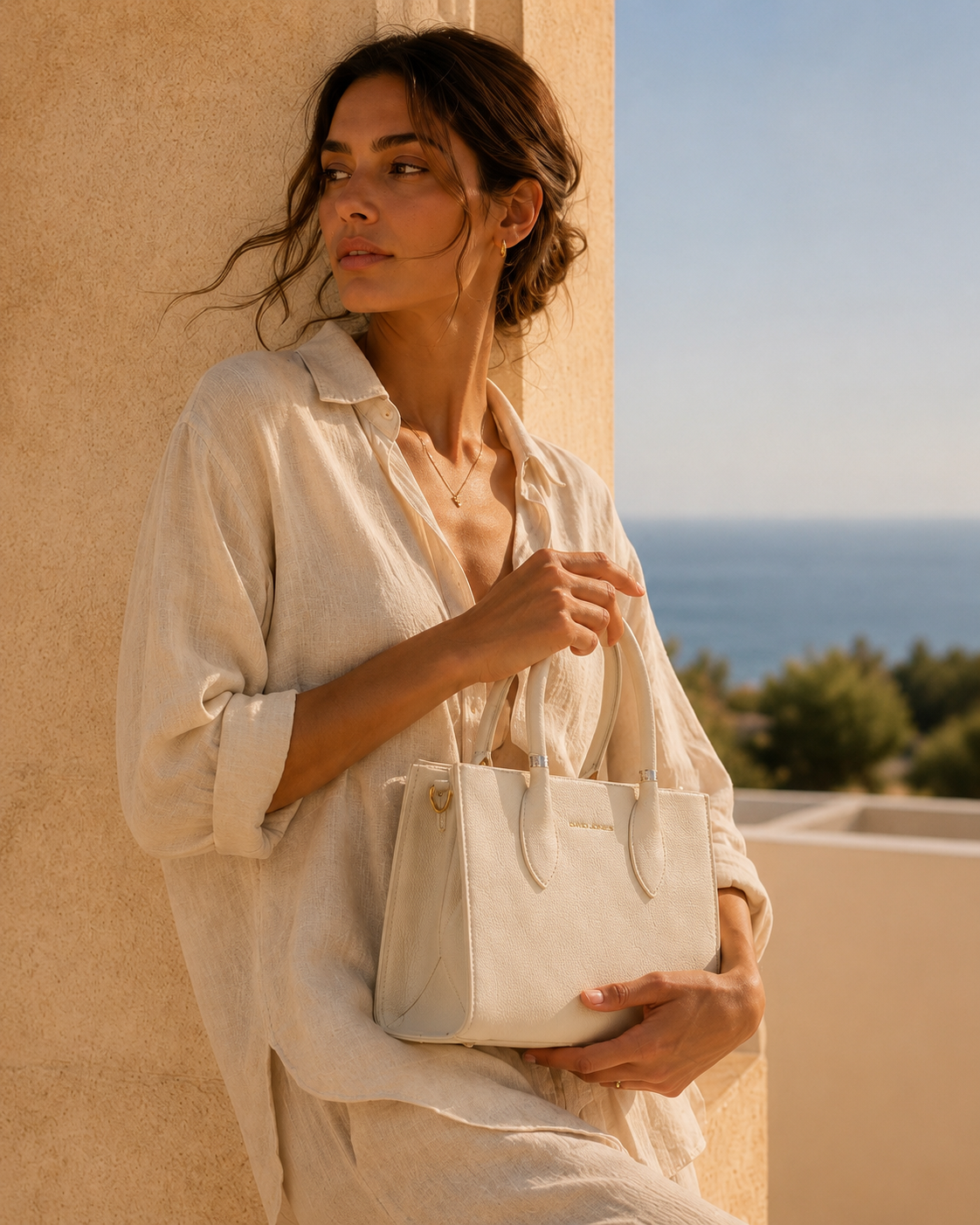 Sac à main structuré – Blanc & Noir