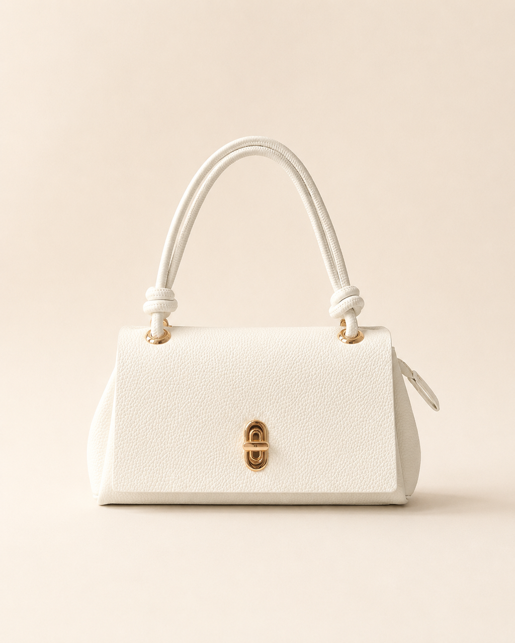 Sac à main élégant – Noir, Beige clair & Blanc