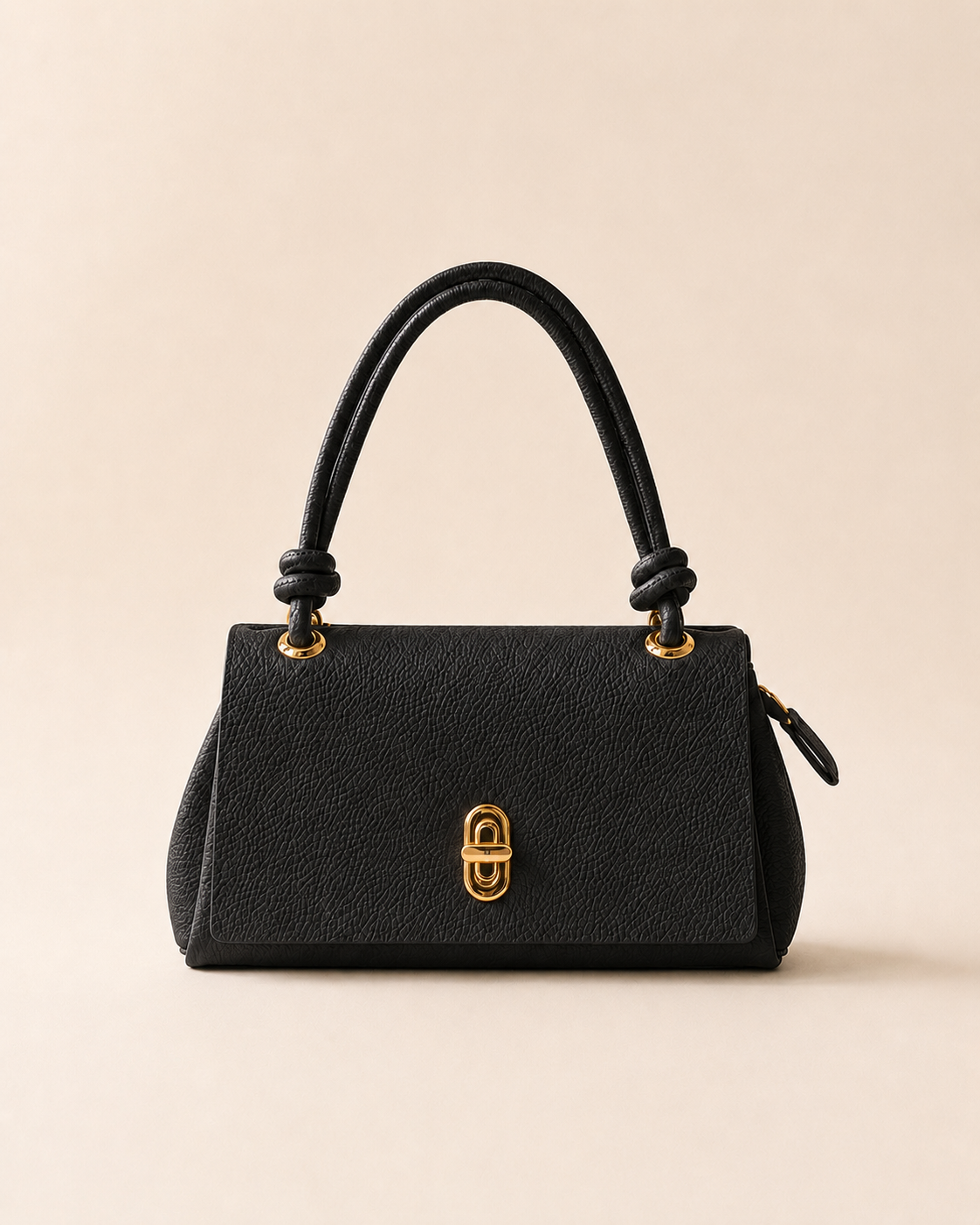 Sac à main élégant – Noir, Beige clair & Blanc