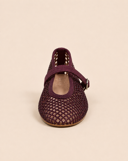 Ballerines Mary bordeaux et Jaune