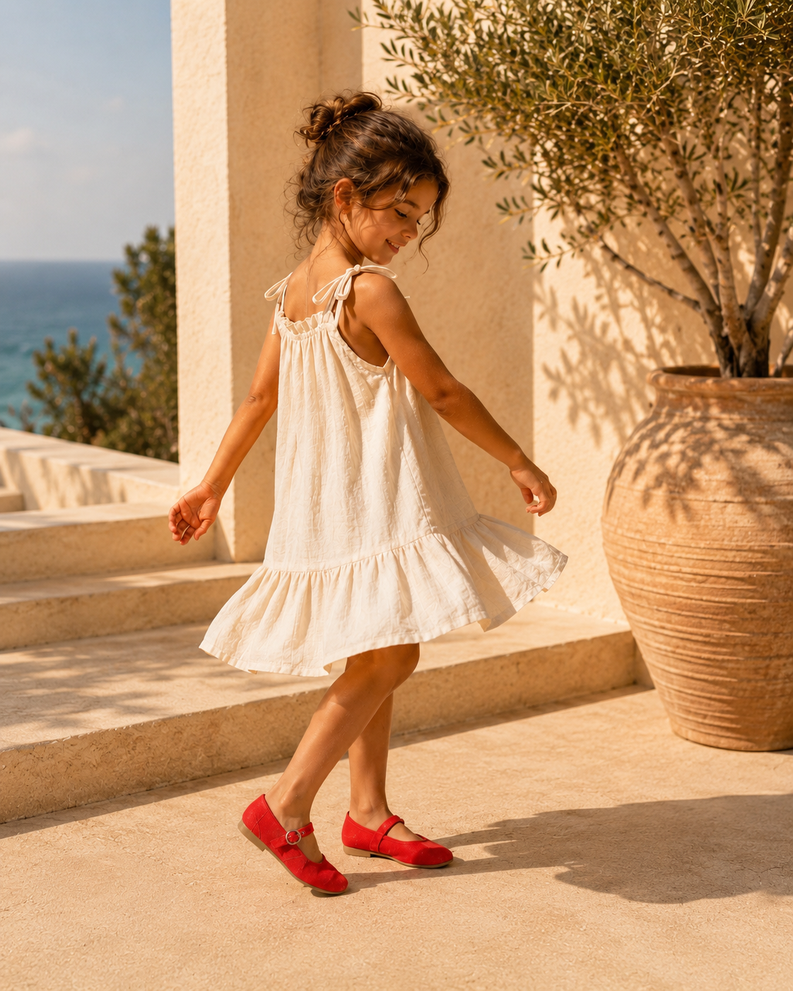 Ballerines Enfant à Bride – Rouge & Noir
