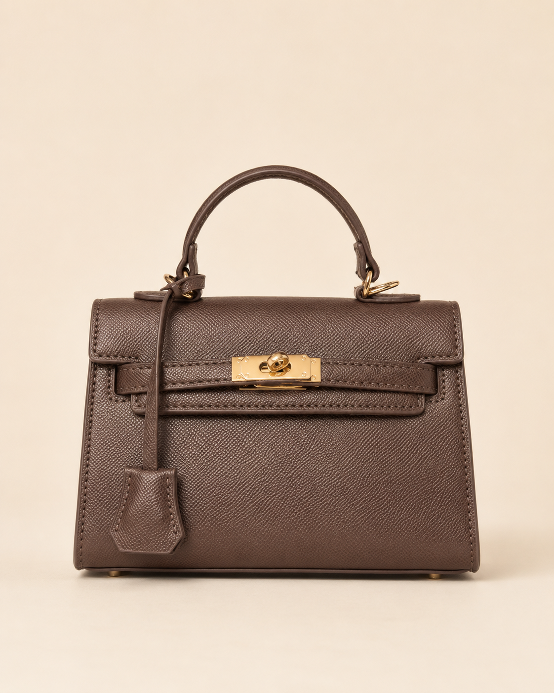 Mini-sac structuré – Bleu marine, Marron chocolat, beige , Noir & Rouge bordeaux