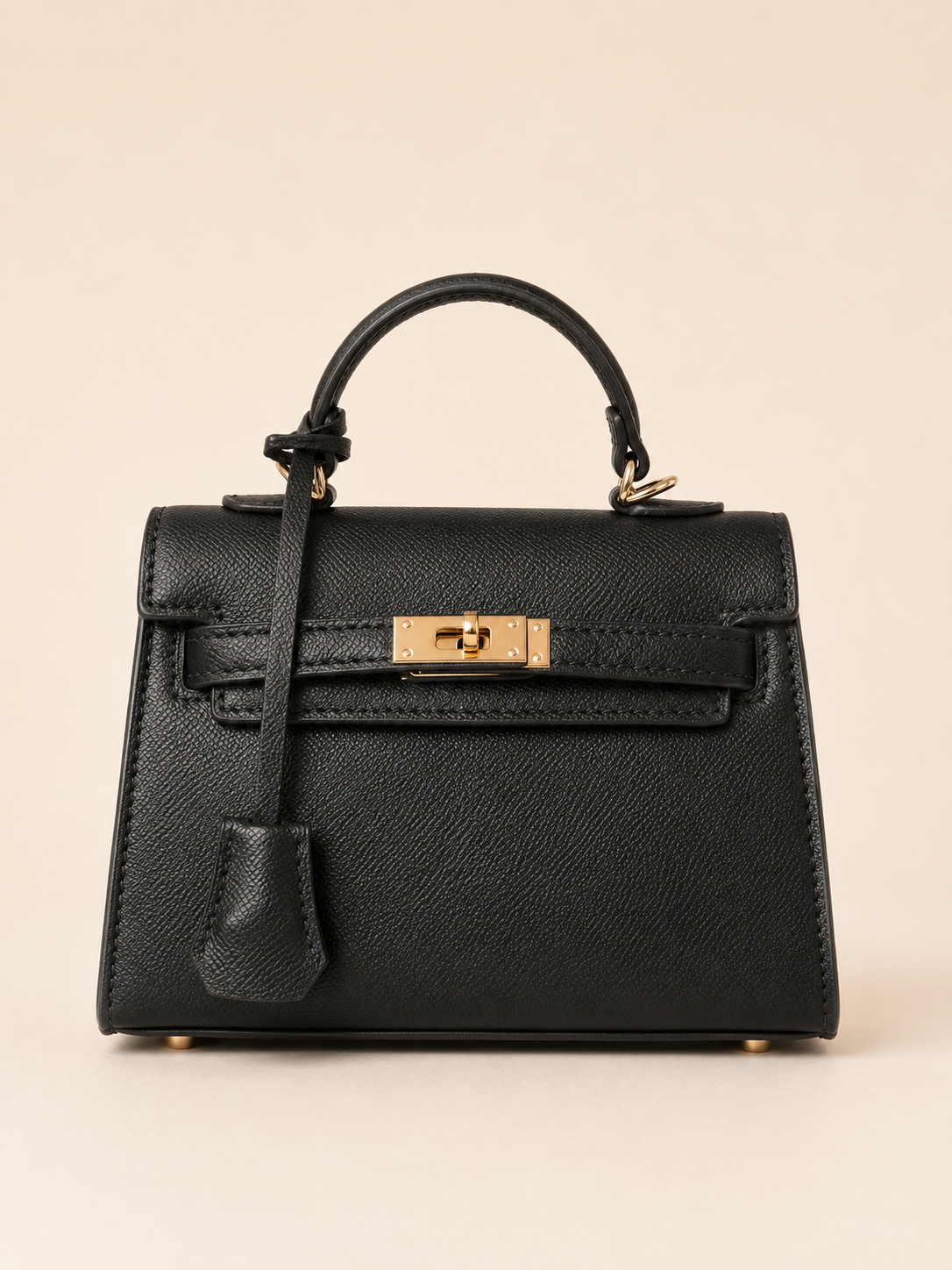 Mini-sac structuré – Bleu marine, Marron chocolat, beige , Noir & Rouge bordeaux