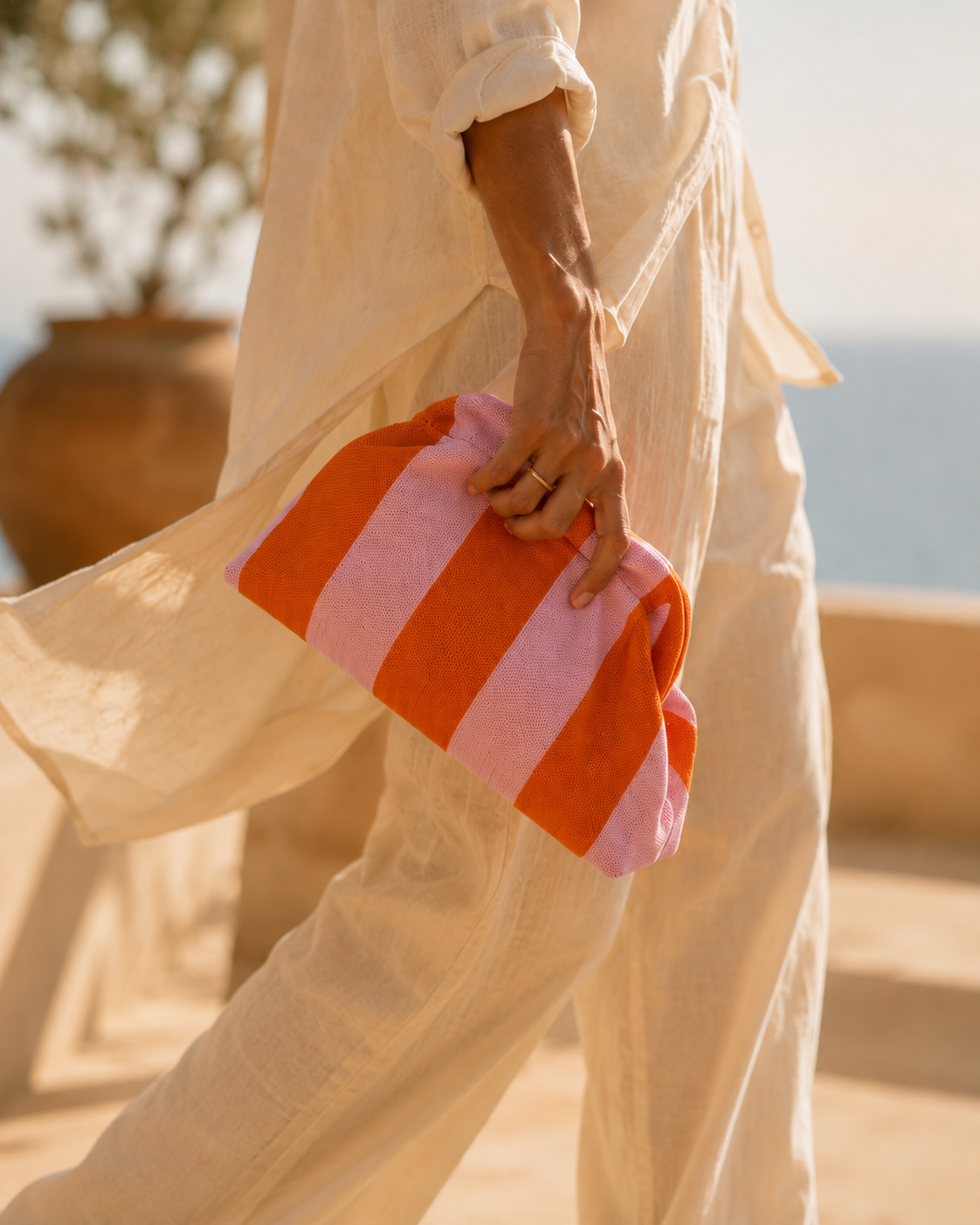 Pochette Maille Rayée