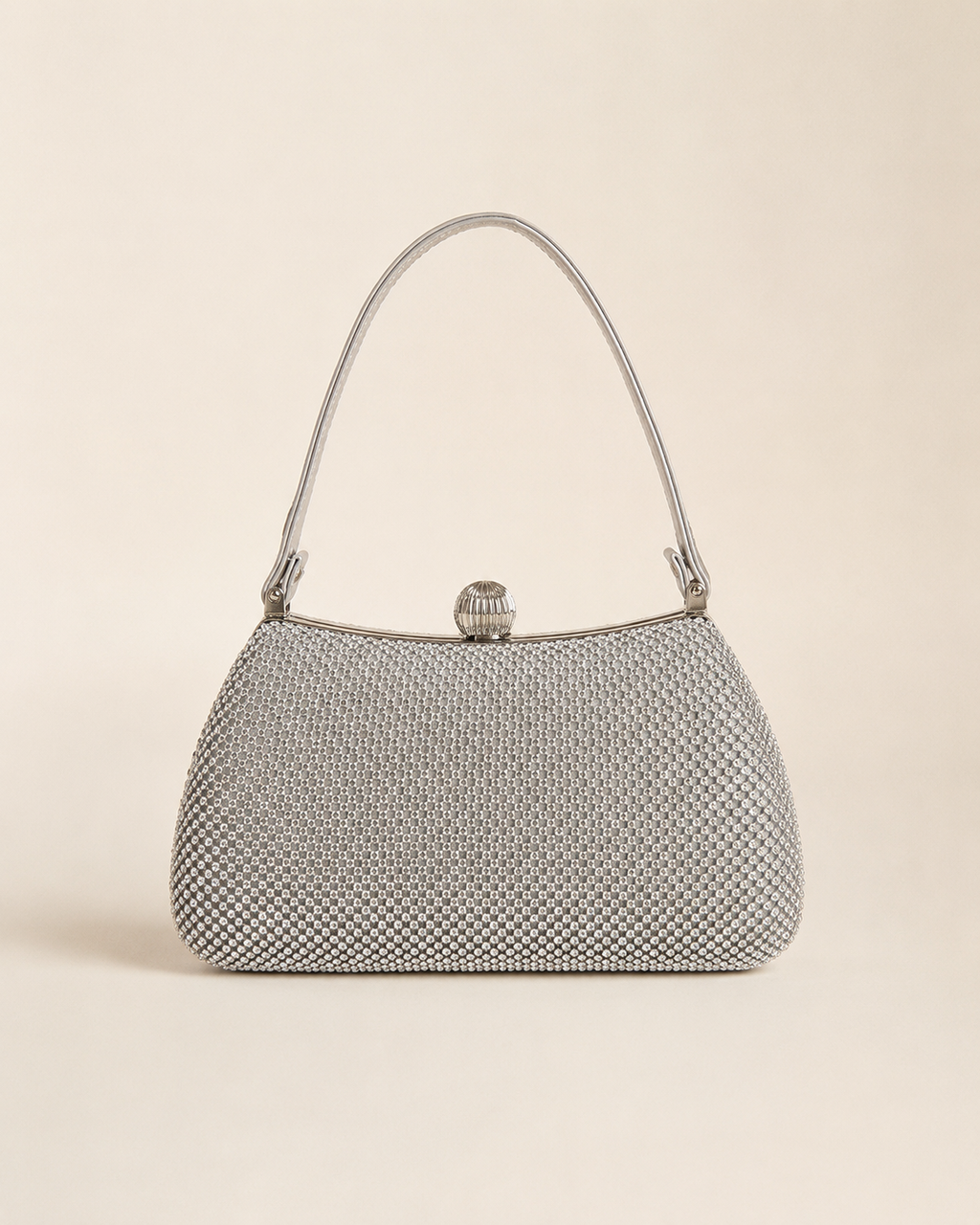 Sac de soirée strass argent – Élégance scintillante