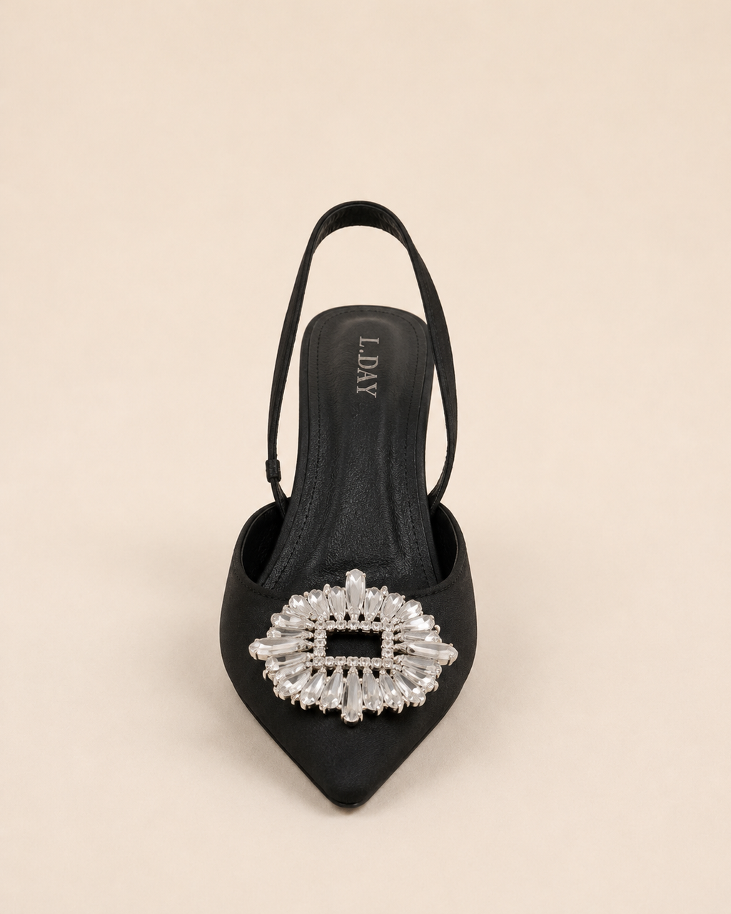 Escarpins Slingback Élégance Cristal Noir