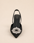 Escarpins Slingback Élégance Cristal Noir