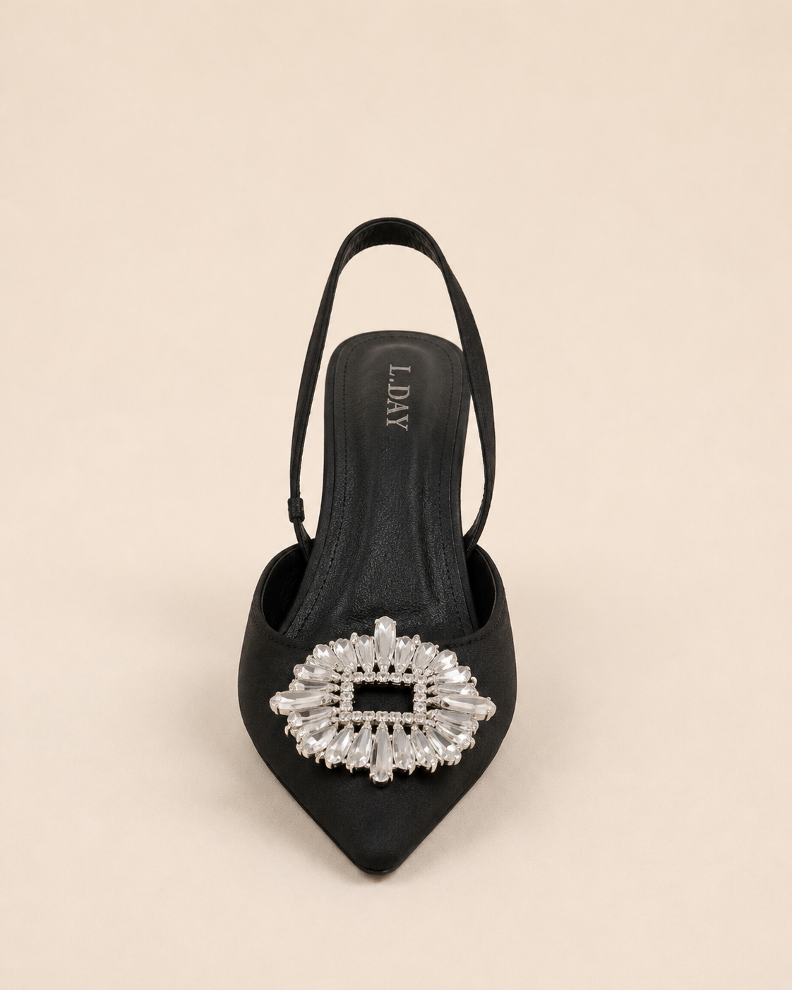 Escarpins Slingback Élégance Cristal Noir