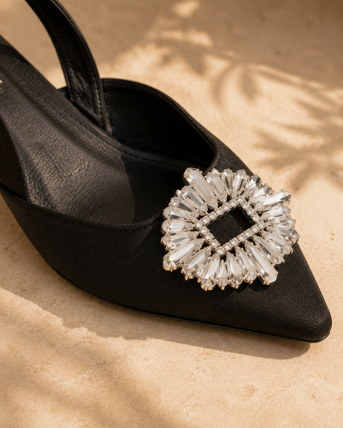 Escarpins Slingback Élégance Cristal Noir