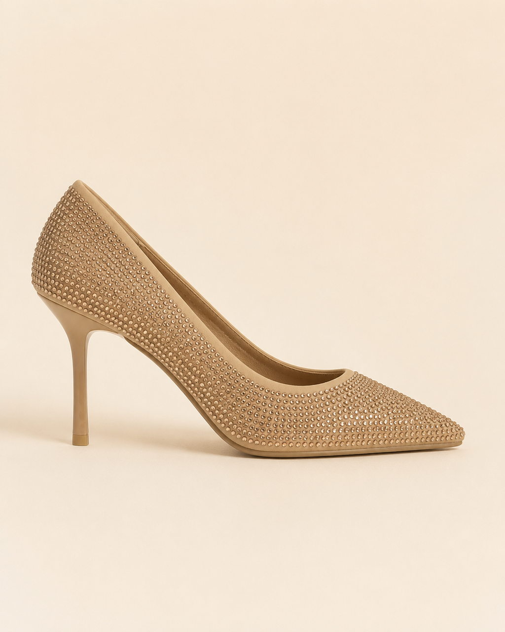 Escarpin à strass – Noir & Beige