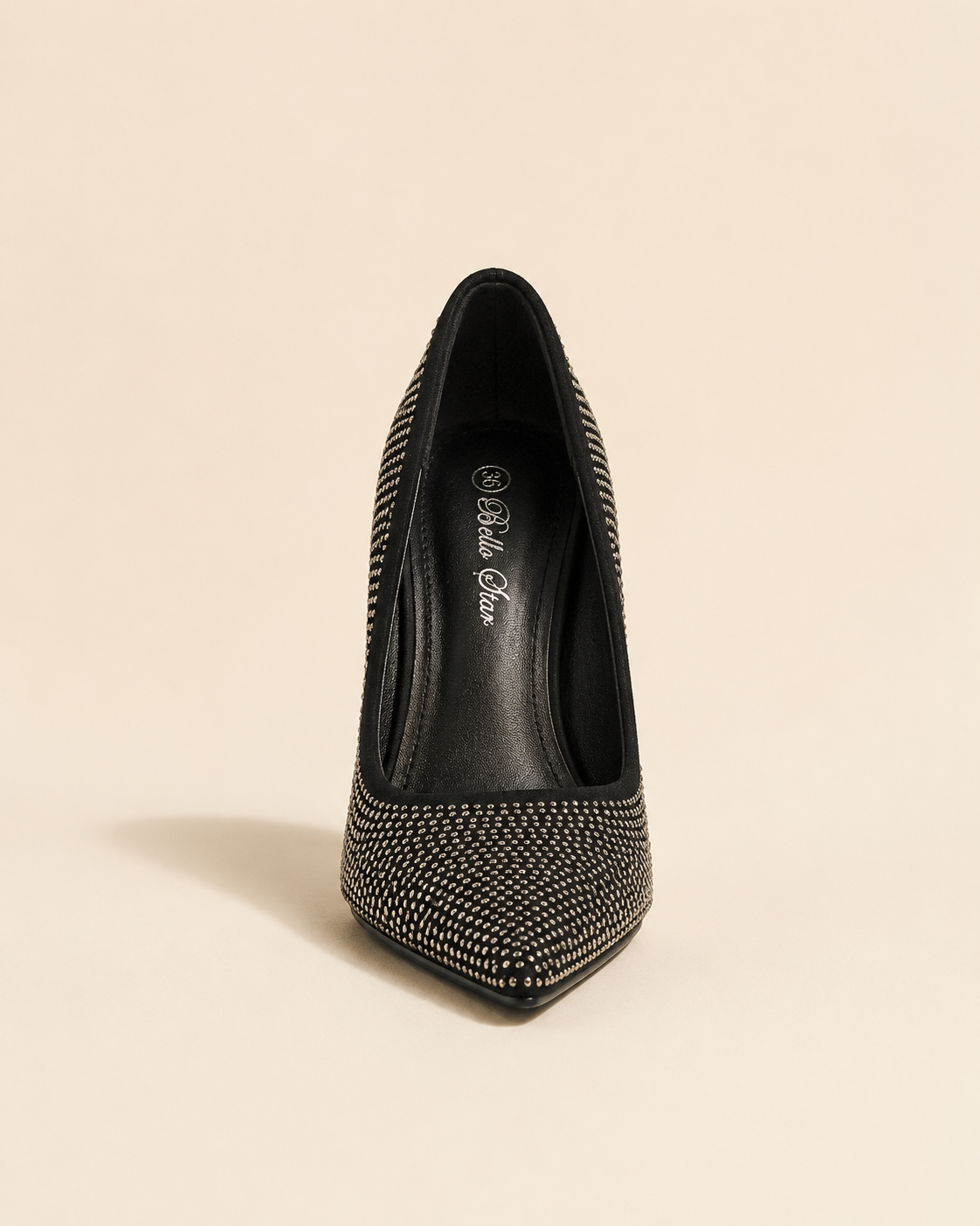 Escarpin à strass – Noir & Beige