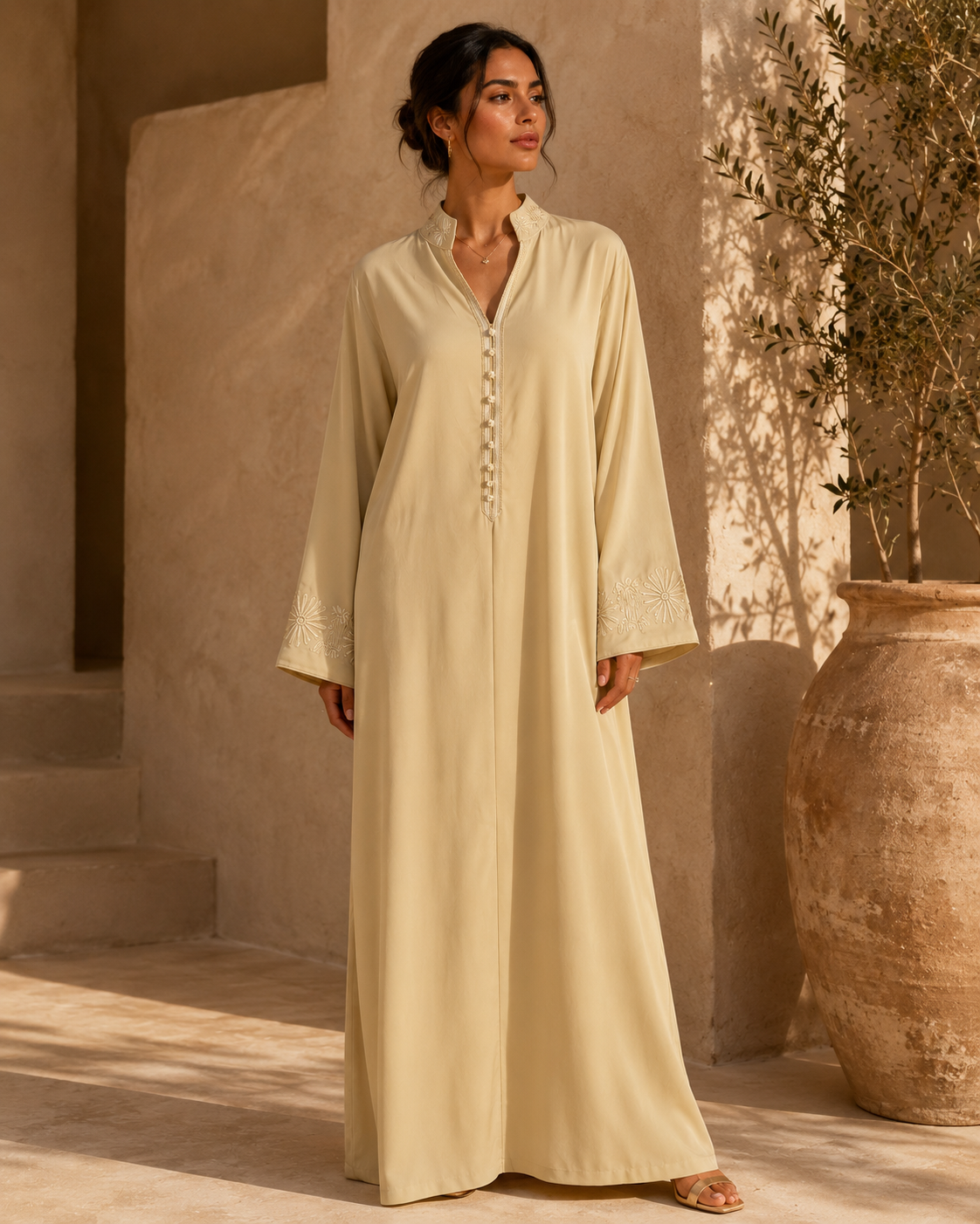 Robe Longue Élégance Brodée