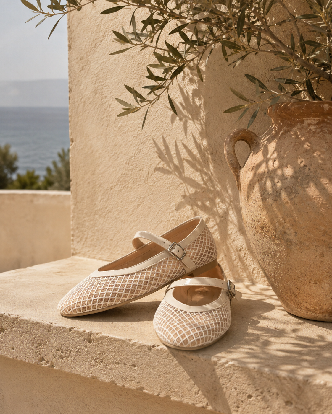 Ballerines Alba – Résille & Vernis