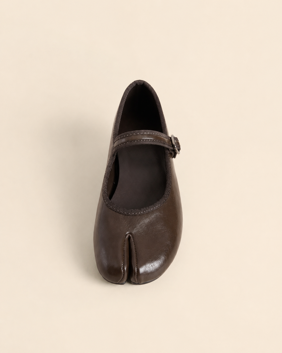 Ballerines Tabi Élégance – Noir & Marron Chocolat