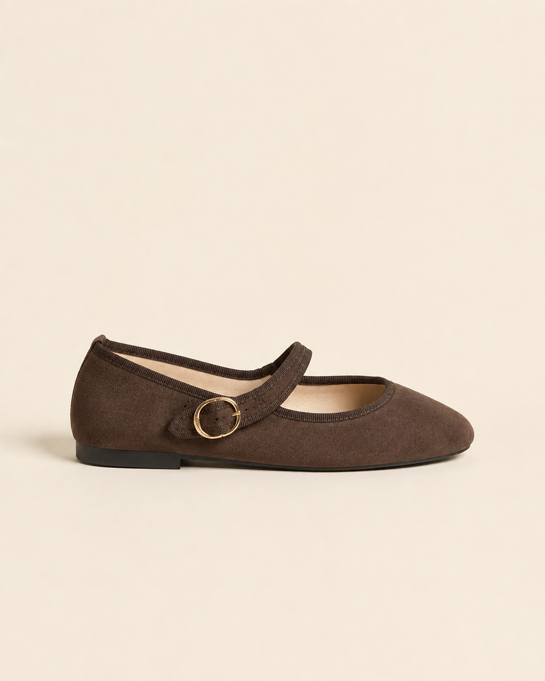 Ballerines Élise – Noir & Marron Chocolat