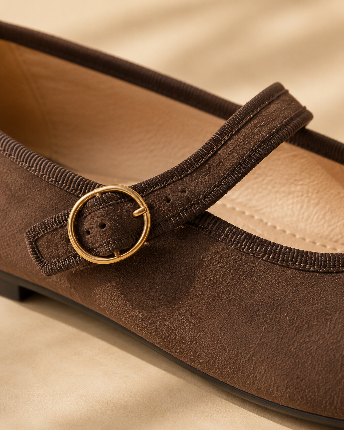 Ballerines Élise – Noir & Marron Chocolat