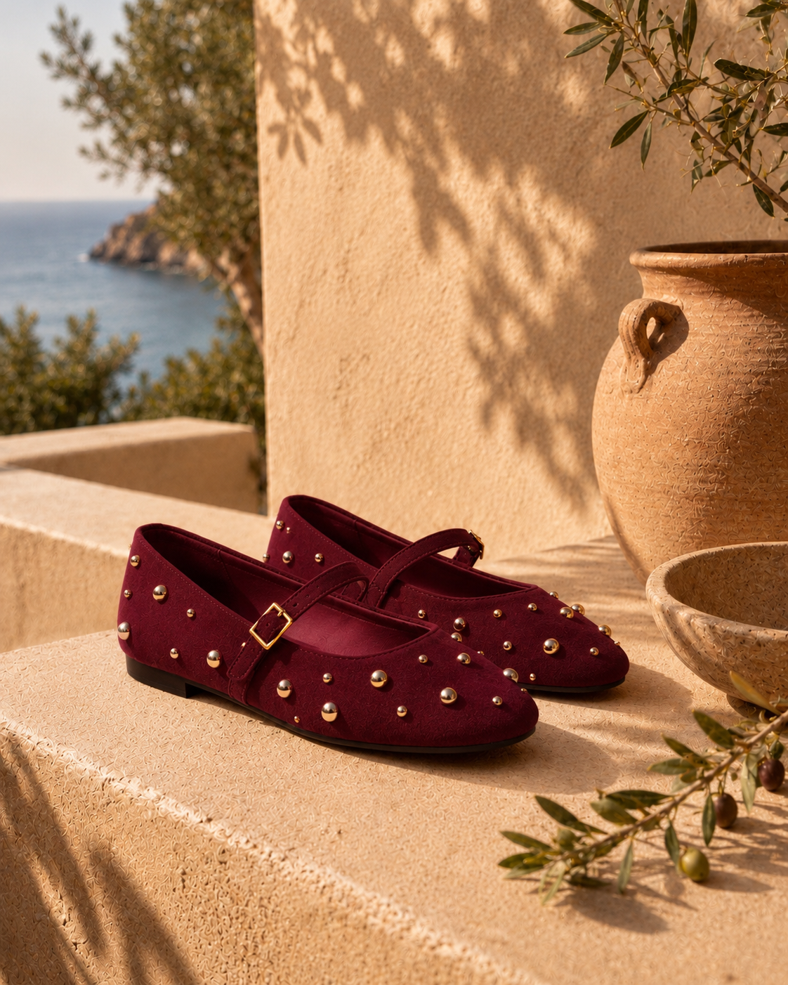 Ballerines à clous dorés