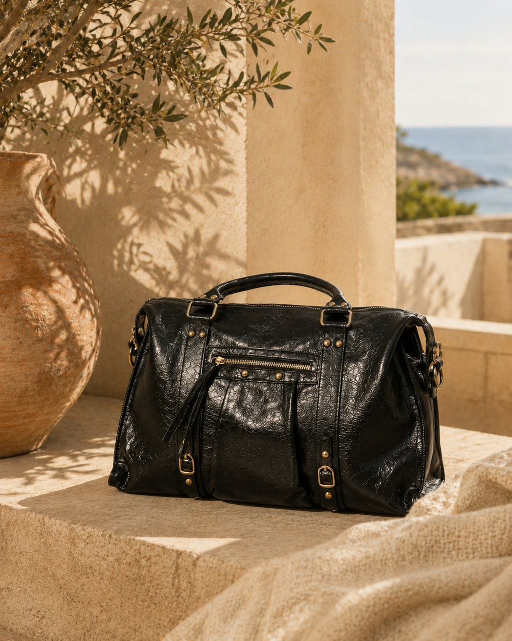 Sac de Cours Élégance Noir – Grand Format