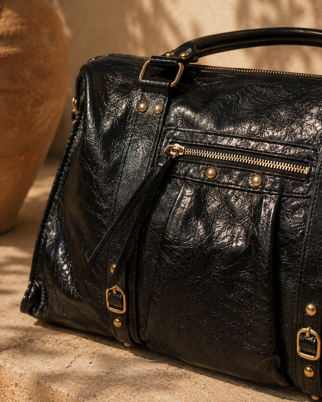 Sac de Cours Élégance Noir – Grand Format