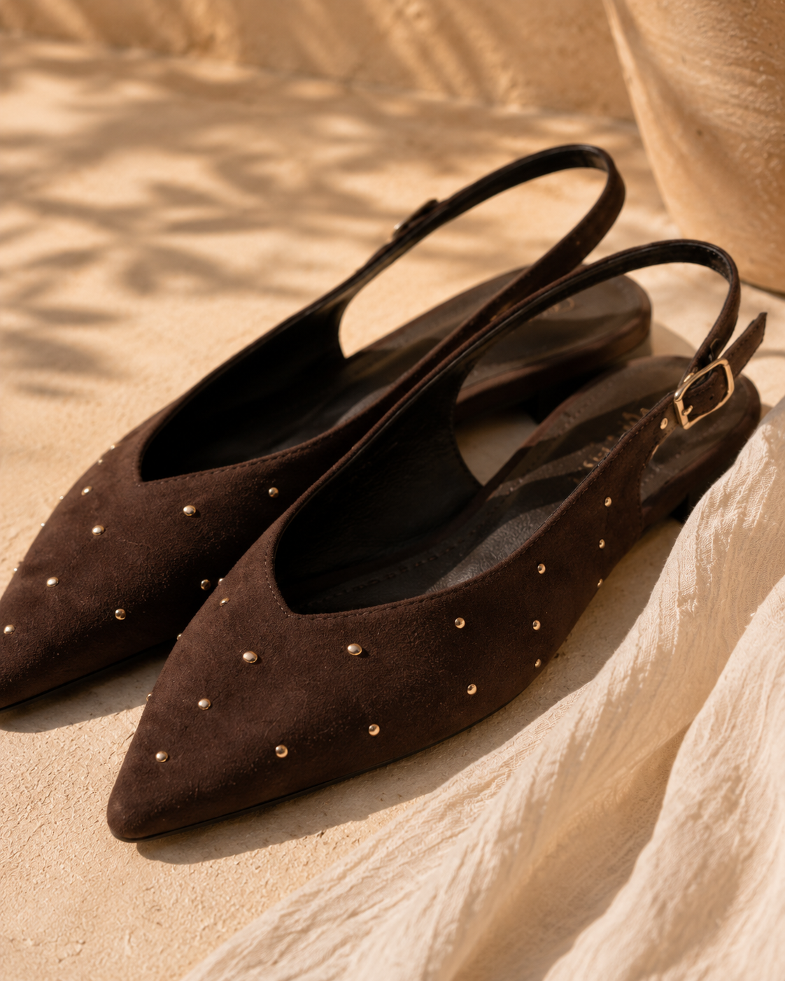 Ballerines Slingback Cloutées