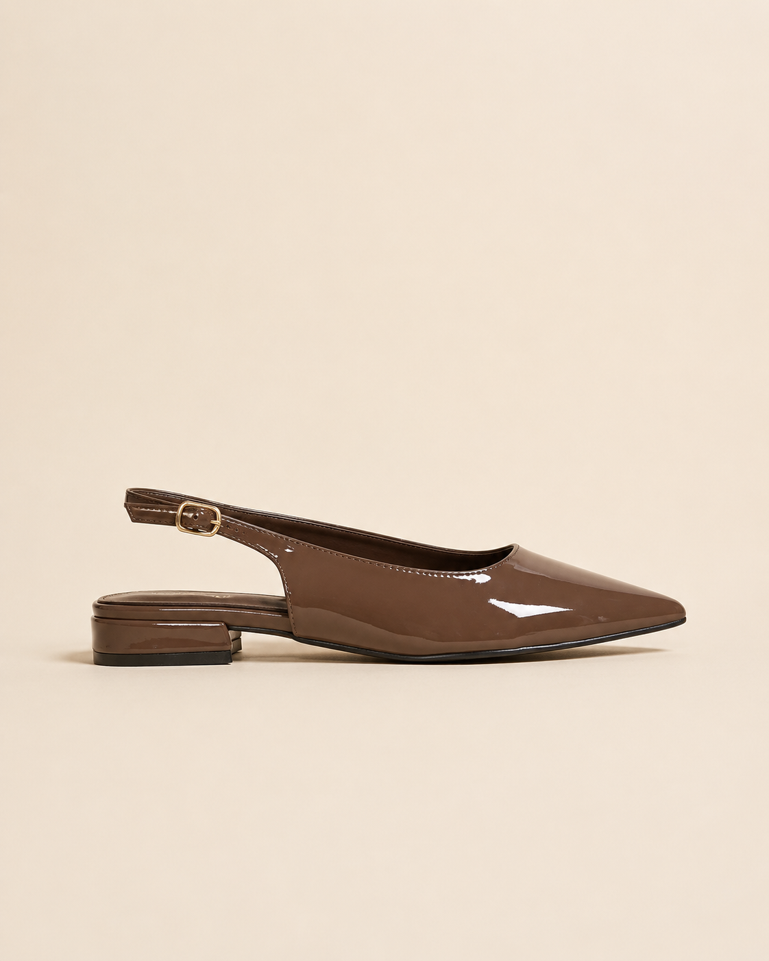 Ballerines Slingback Vernies à Bout Pointu