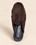 Mules en suédine – Noir & Marron Chocolat