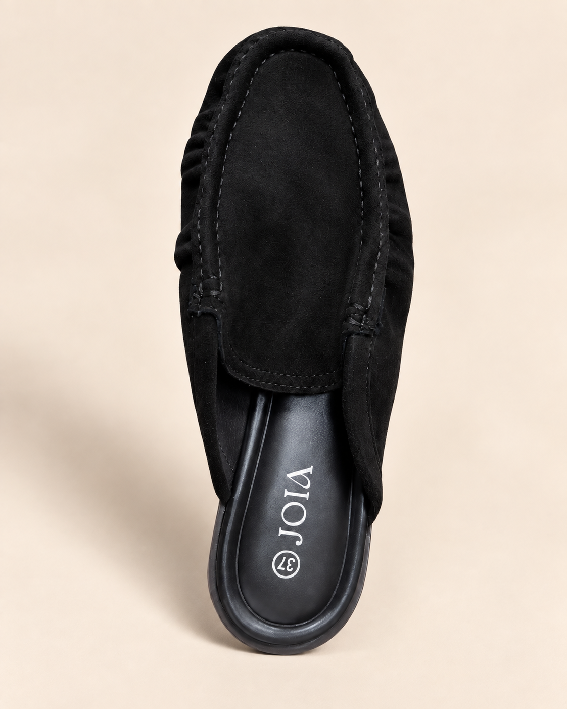 Mules en suédine – Noir & Marron Chocolat