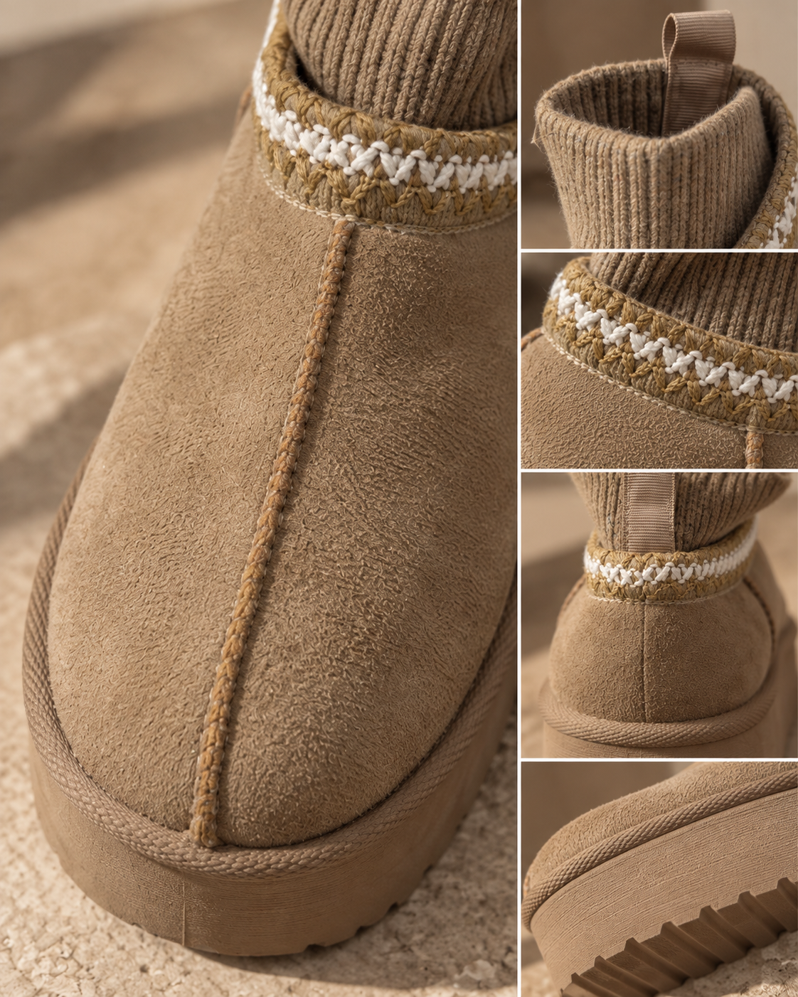 UGG plateforme à col en maille – 3 coloris