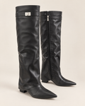 Bottes hautes noires à bout pointu